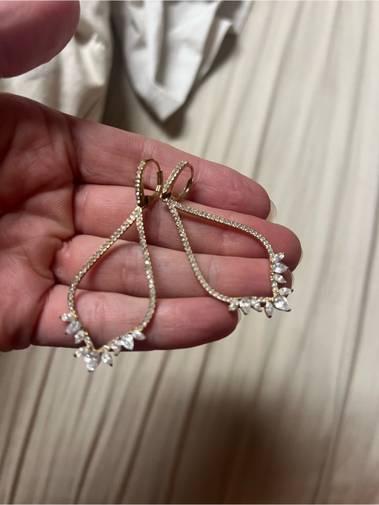 Nadri Jewelry - Nadri Gold Teardrop Crystal Halo Earrings